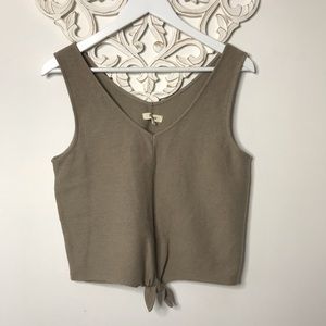 Madewell texture & thread tie front tank top sizeL
